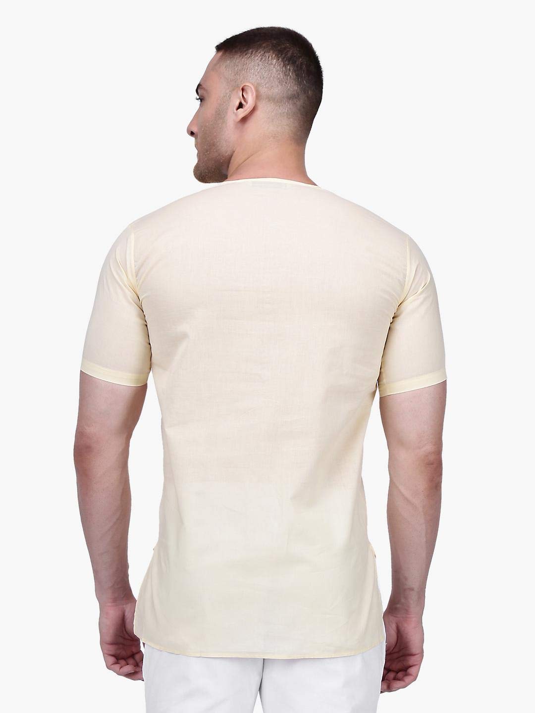 Rajubhai Hargovindas Men's  White Fine Cotton Short Kurta | Pack of 4 |