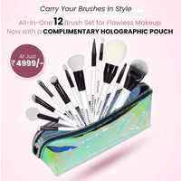 Shopaarel Easy Blendable Essential 12 Brush Professional Makeup Brush Set, Travel Size Cosmetic Brushes Kit for Face Foundation Blush Eye Shadow, Wooden Handle Synthetic Bristle