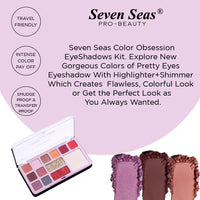 Seven Seas Color Obsession Eyeshadow 13 Colors Glitter With Shimmer Look (Natural)