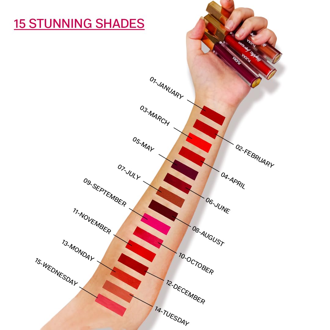 FLiCKA Weightless Impression Liquid Lipstick| Enriched With Vitamin E, Matte Finish, Moisturizing, Creaseless Formula, 04 April, 1.6ml