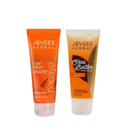 Jovees Herbal Papaya Face Wash For Brightening and Glowing Skin Removes Pigmentation And Shea Butter Moisturizer For Reduces Skin Inflammation & Restores Hydration 100g