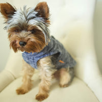 Gooby Zip Up Fleece Dog Sweater - Gray Wash, Medium - Warm Pullover Fleece Step-in Dog Jacket with Dual D Ring Leash - Winter Small Dog Sweater - Dog Clothes for Small Dogs Boy and Medium Dogs