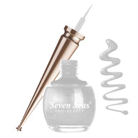 Seven Seas Liquid Color Eyeliner - 5ml | Waterproof | Smudgeproof | Long Lasting | Eyeliner for Women (Silver, 5ml)