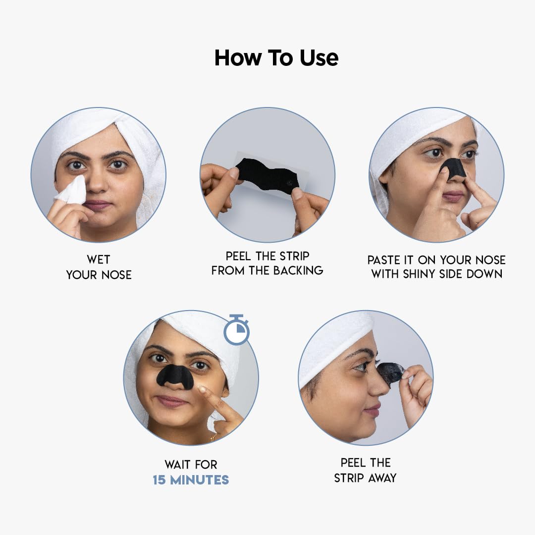 FURR By Pee Safe Blackhead Remover Bamboo Charcoal Nose Strips (Pack of 9) | With Aloe Vera & Tea Tree Oil | Reduces & Prevents Blackheads, Whiteheads, Dirt and Oil | Cleanses Pores