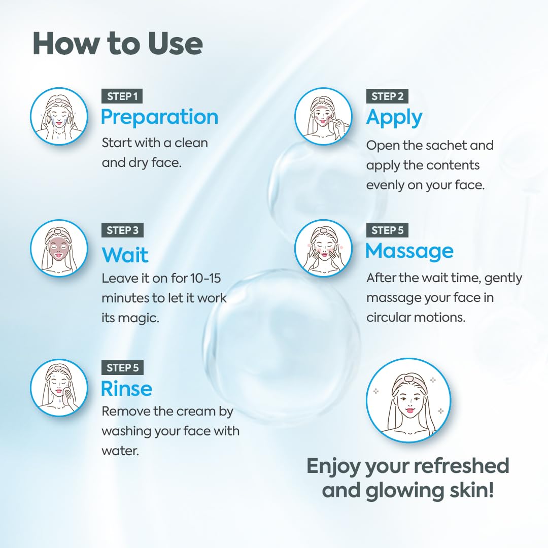 Raaga Professional De-Tan Pack with Kojic, Lactic Acid & Arbutin | Tan Removal Cream | Dermatologically Tested, Peroxide, Hydroquinone & Sulphate Free- 12g x 6 (72gm)