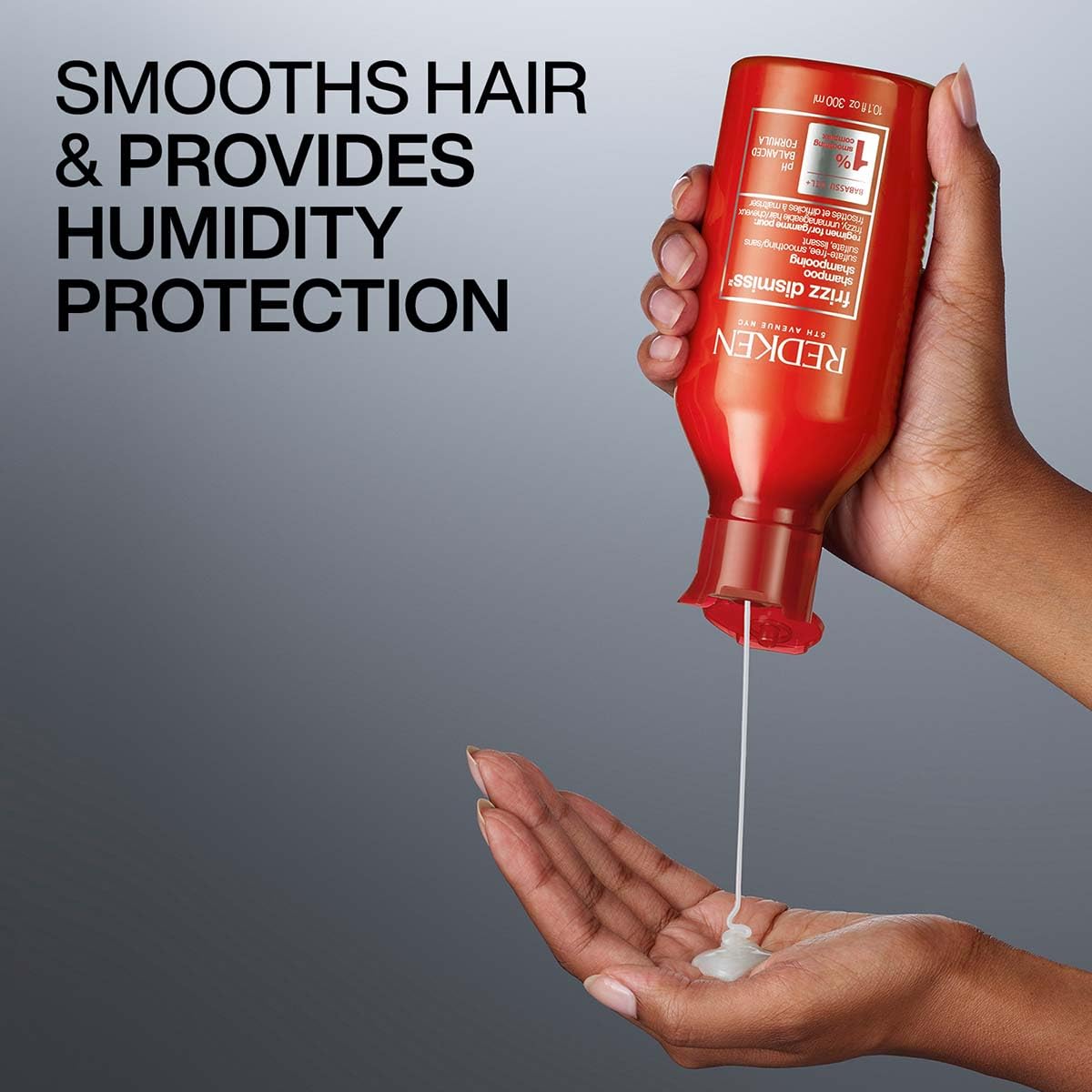 Redken Frizz Dismiss Sulphate Free Shampoo With Smoothening Complex, 300 ml | Professional pH Balancing Shampoo for Dry & Frizzy Hair | Smoothens Hair, Adds Shine & Manages Frizz | For Men & Women