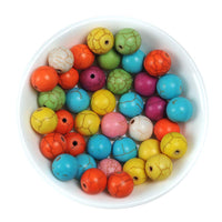 Stone Beads 6mm Colorful Turquoise Gemstone Round Loose Beads Crystal Energy Stone Healing Power for Jewelry Making DIY,1 Strand 15