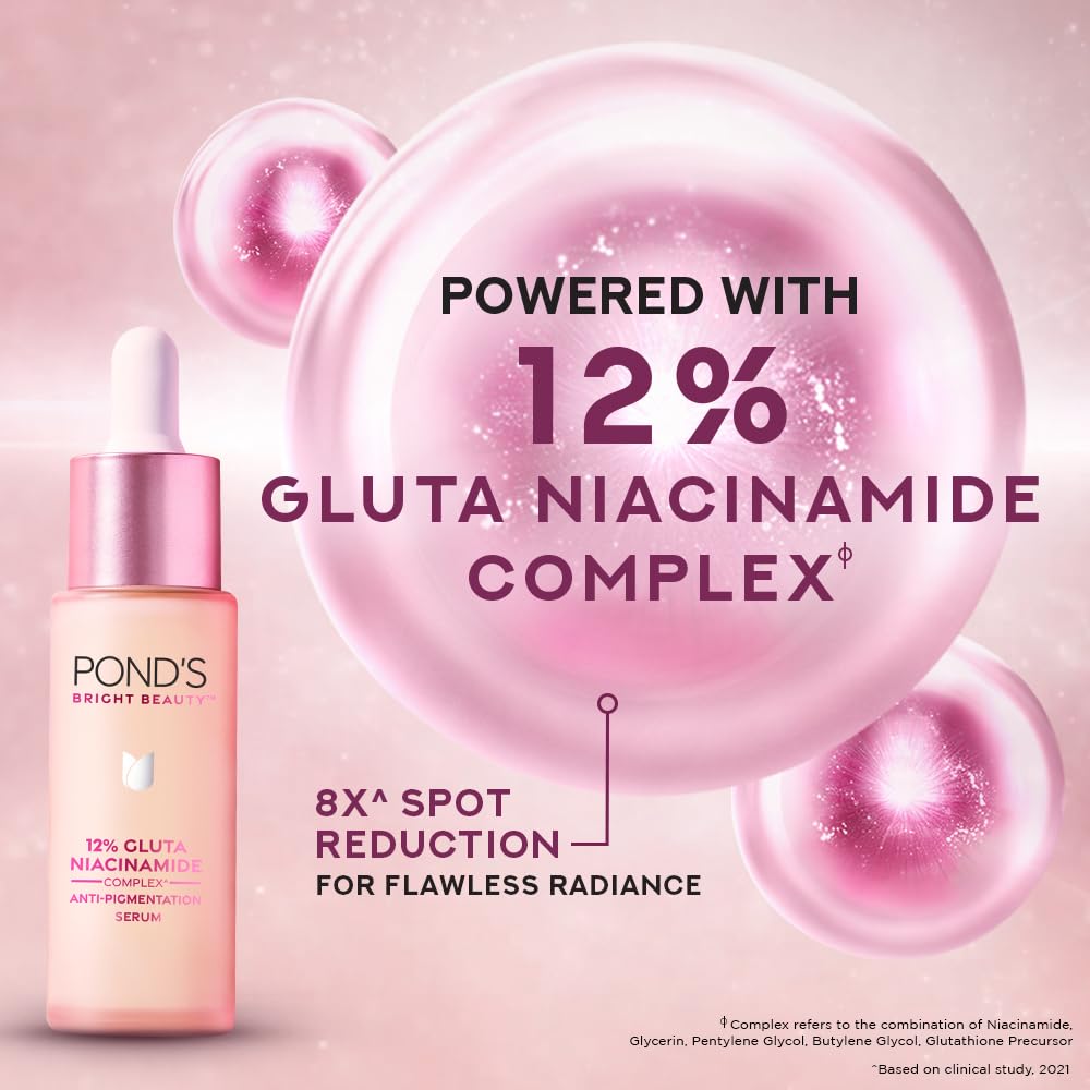 POND'S Anti-Pigmentation Serum With 12% Gluta-Niacinamide Complex For Flawless Radiance, Reduces Pigmentation From Day 7, 14 Ml