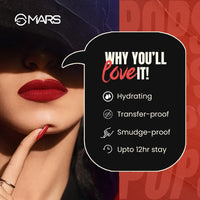 MARS Popstar Drying Liquid Mousse Lipstick for Women with Matte Finish | Lightweight and Non-Sticky Formula | Up to 12 Hour Long Lasting | Transferproof & Waterproof (6.0ml) (03-Chorus Girl)