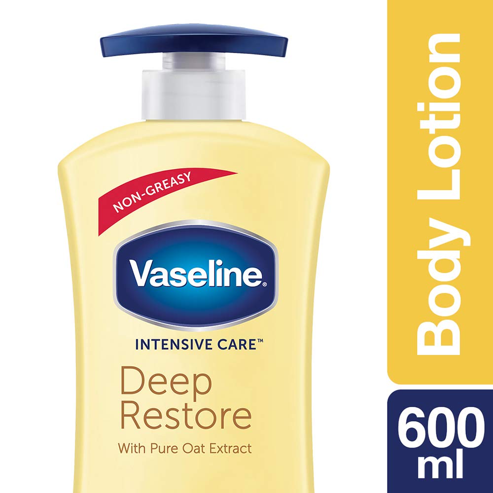 Vaseline Non Greasy, Long Lasting Moisturisation Intensive Care Deep Moisture Body Lotion For Healthy, Glowing Skin for Dry skin- 600 ml
