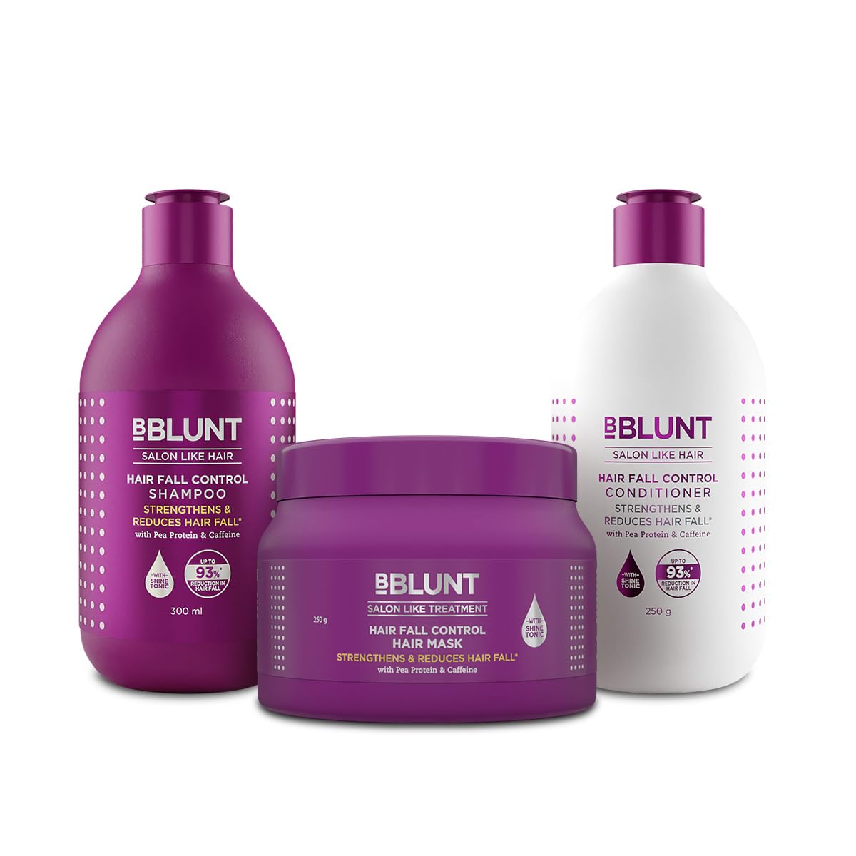 BBlunt Hair Fall Control Hair Mask 250 g + Hair Fall Control Shampoo 300 ml + Hair Fall Control Conditioner 250 g