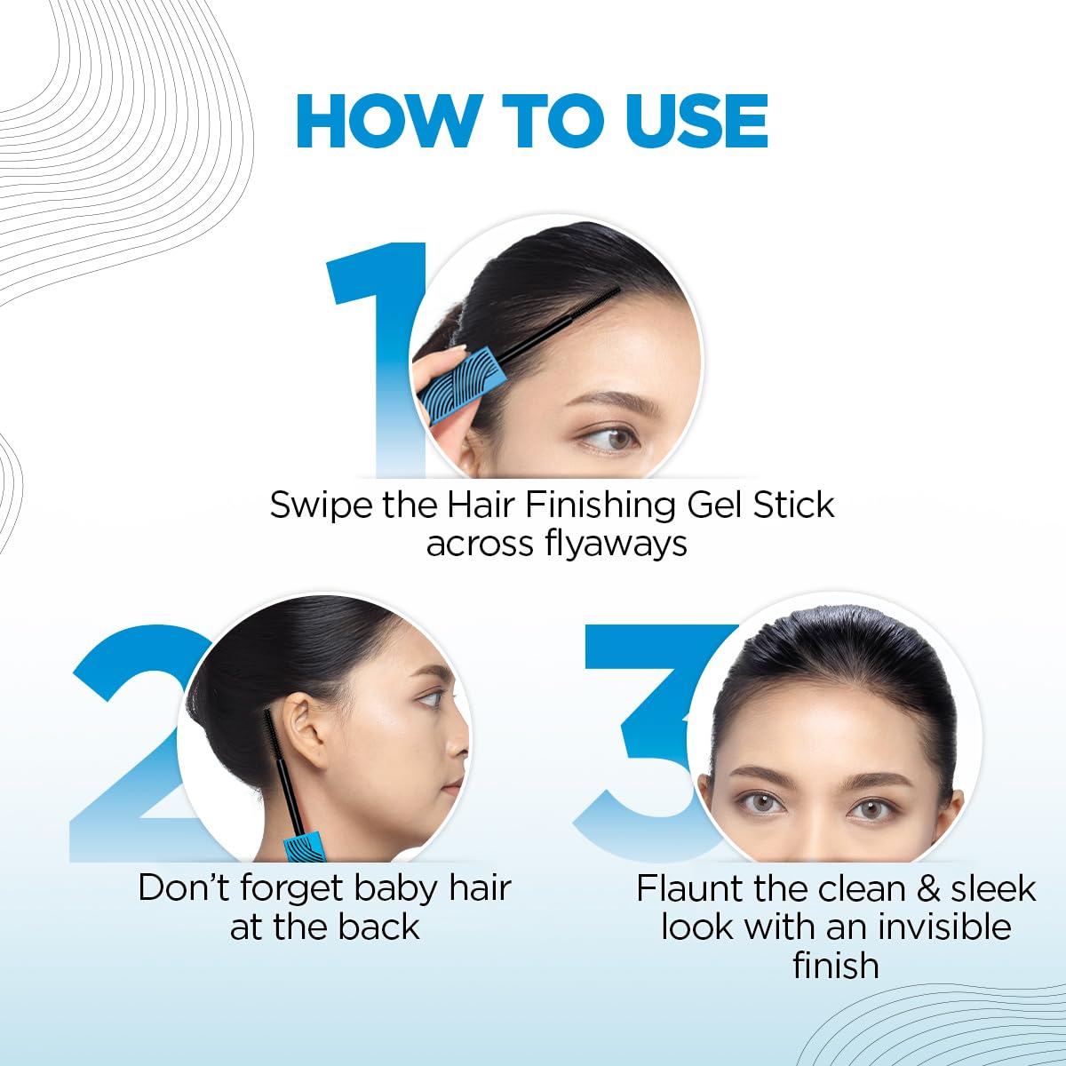 BBLUNT Hair Finishing Gel Stick for Sleek & Clean Hairdo - 10ml|Tames Frizz & Flyaways | Lightweight & Non-Sticky | Leaves No Residue | Suits All Hair Types