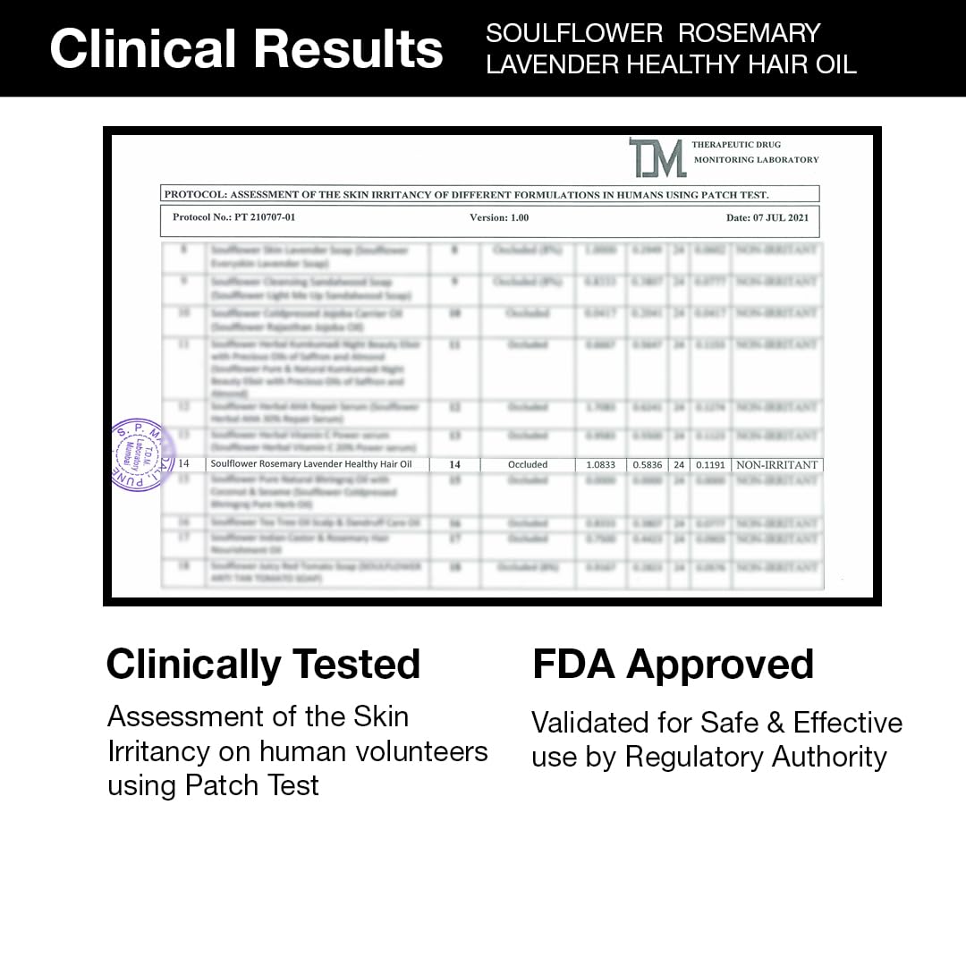 Soulflower Rosemary Lavender and Bhringraj Hair Oil, 225ml Each | Hair Growth, Strengthening & Nourishing Hair Roots | Pure, Natural and Coldpressed Hair Oil - Pack of 2