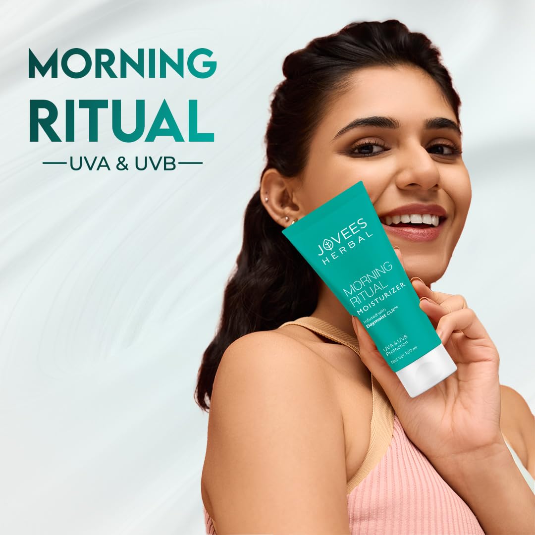 JOVEES Herbal Morning Ritual Moisturizer Cream| Prevents Dark Spots | Reduces Fine Line & Improves Skin Elasticity | UVA & UVB Protection | Nourishes & Hydrates Skin | All Skin Types 100ml