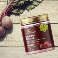 VEDAHARVEST Beetroot Powder For Face, Skin & Hair | Rich In Antioxidants | Lip Care | Drinking | Eating | Immunity | Pre -Workout | Natural Brightening, Anti-Aging & Glowing Complexion (150 gm)