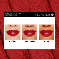 SOKU Censored Matte Long Lasting Lipstick for Women | Creamy Lipstick | Enriched with Jojoba Oil | Moisturising & Waterproof | Smooth Finish & Lightweight (Kiss Me Not 04) - 4.2g