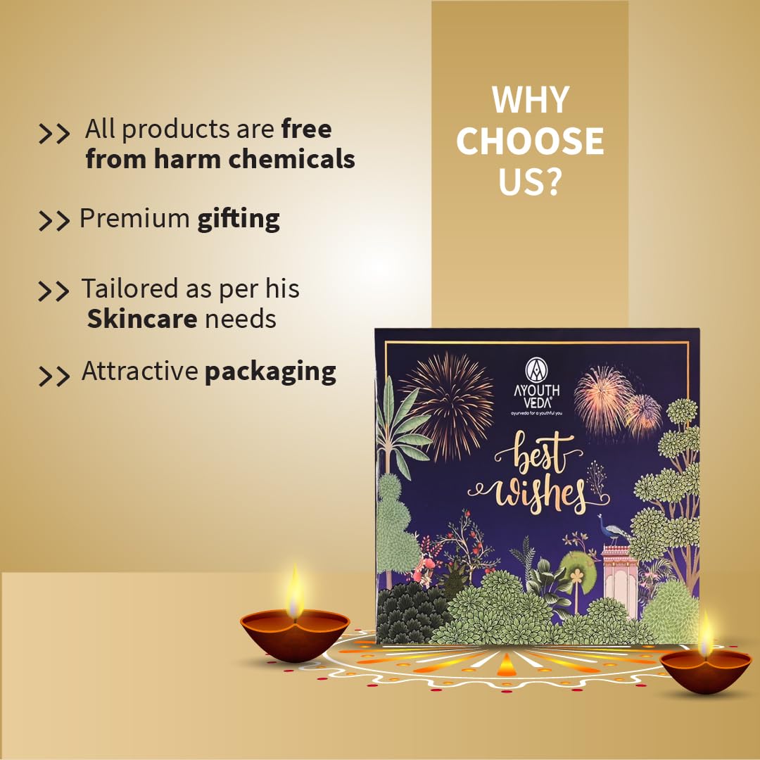 Ayouthveda Best Wishes Gift Hamper For Family & Friends | Luxury Combo Kit for All Occasions | Personal care Essential | Pack of 6 | New Year Special Gift