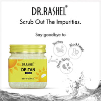 DR.RASHEL De-Tan Scrub For Face & Body (380 Ml) | Revitalizing Tan Removal || Cleanser,Dead Skin|| Blackhead Remover For Deep Exfoliation Scrub