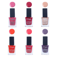 Million Colors Nail Polish Combo Pack of 6 | Long Lasting Nail Paint Quick Drying, Chip-Resistant, High Shine | Non Toxic & Paraben Free | Gift Set for Women (Multi 1, 10 ml)