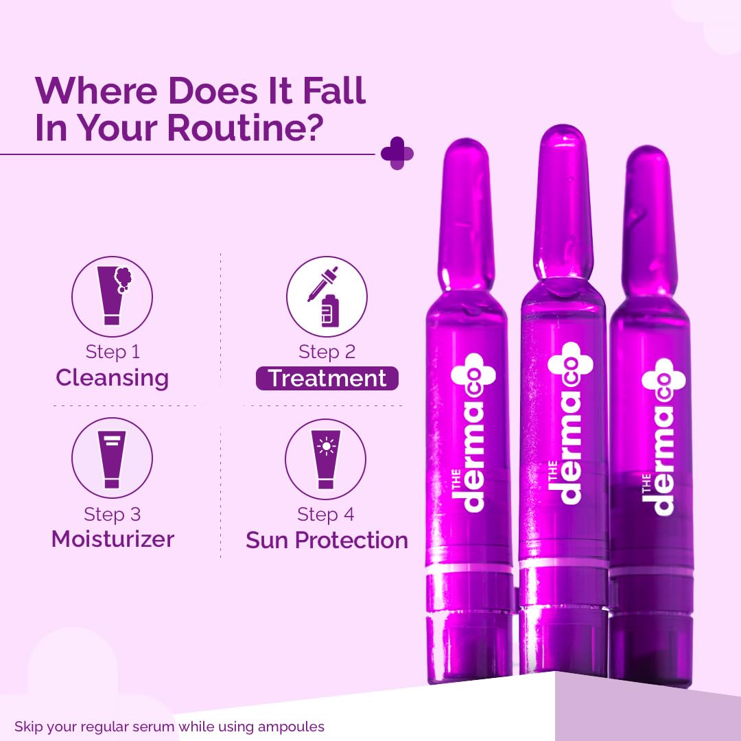 The Derma Co 15% Vitamin C Serum Intense Brightening Ampoule Kit|Radiant & Glowing Skin In 7 Days|7 Fresh Mix|Brightening For Dull Skin|Most Potent Vitamin C (L-Ascorbic Acid)|Ferulic Acid - 14 Ml