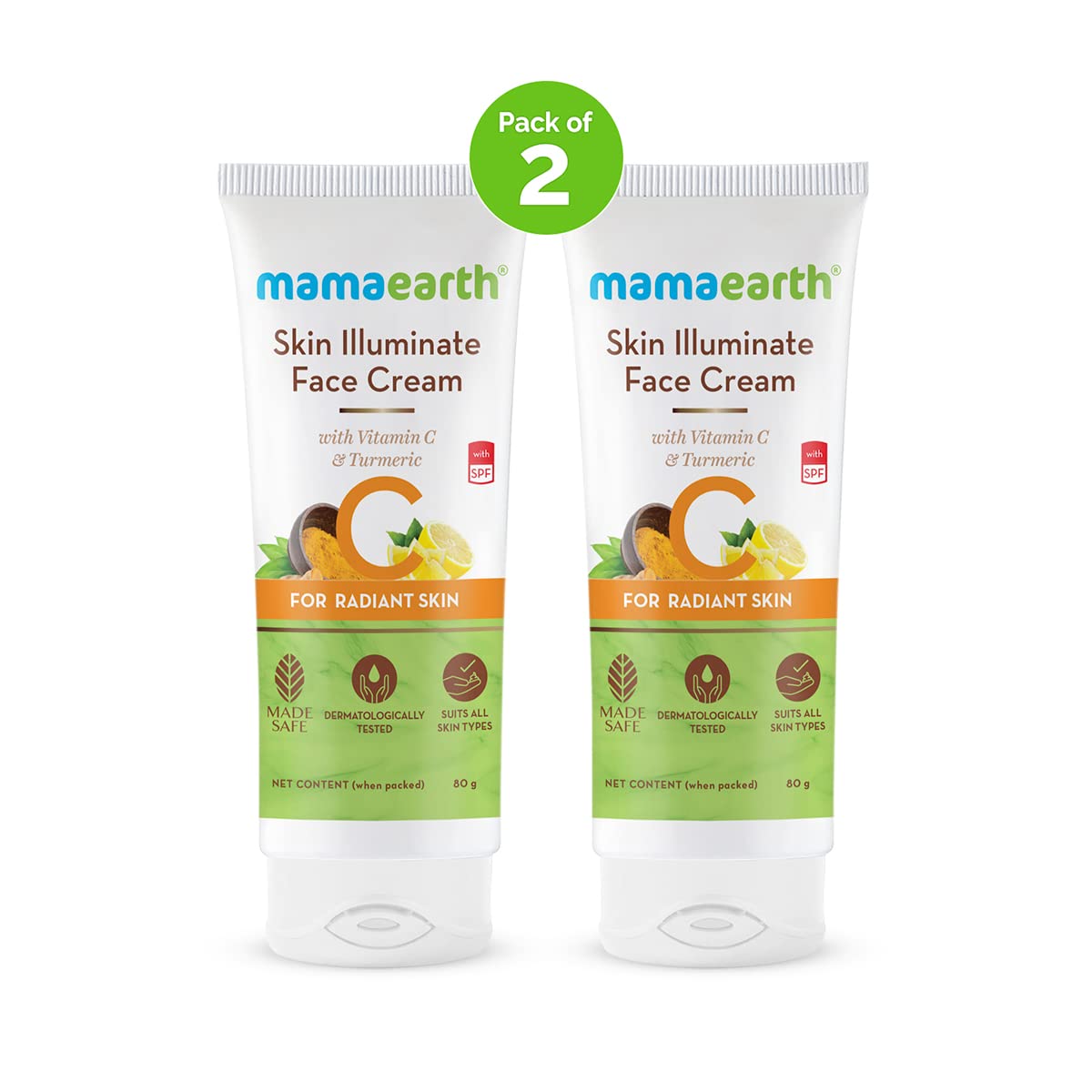 Mamaearth Skin Illuminate Face Cream, for skin brightening, with Vitamin C and Turmeric for Radiant Skin – (Pack of 2)