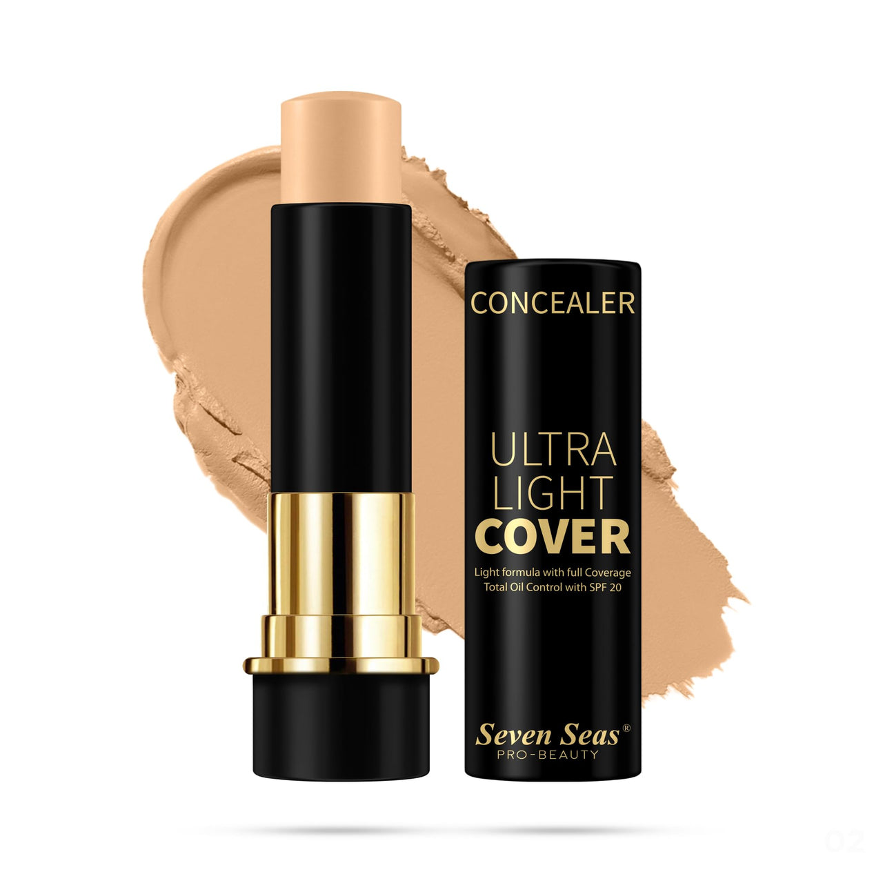 Seven Seas HD Pro Ultra Light Cover Concealer, Dark Circles and Blemish Eraser, Ultra Blendable, Instant Anti Age Eraser Eye (Skin)