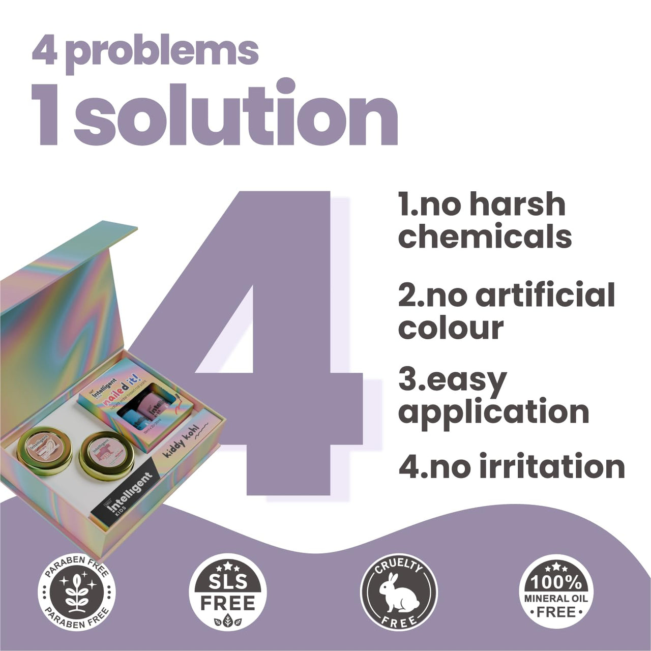 Tuco® Kids Organic Glam Makeup Box for Girls | Safe Makeup Kit | Birthday Gift for 4 5 6 7 8 9 10 11 12-16 Years Old | Non-Toxic Kids Lip balm, Kajal and Nail Paint