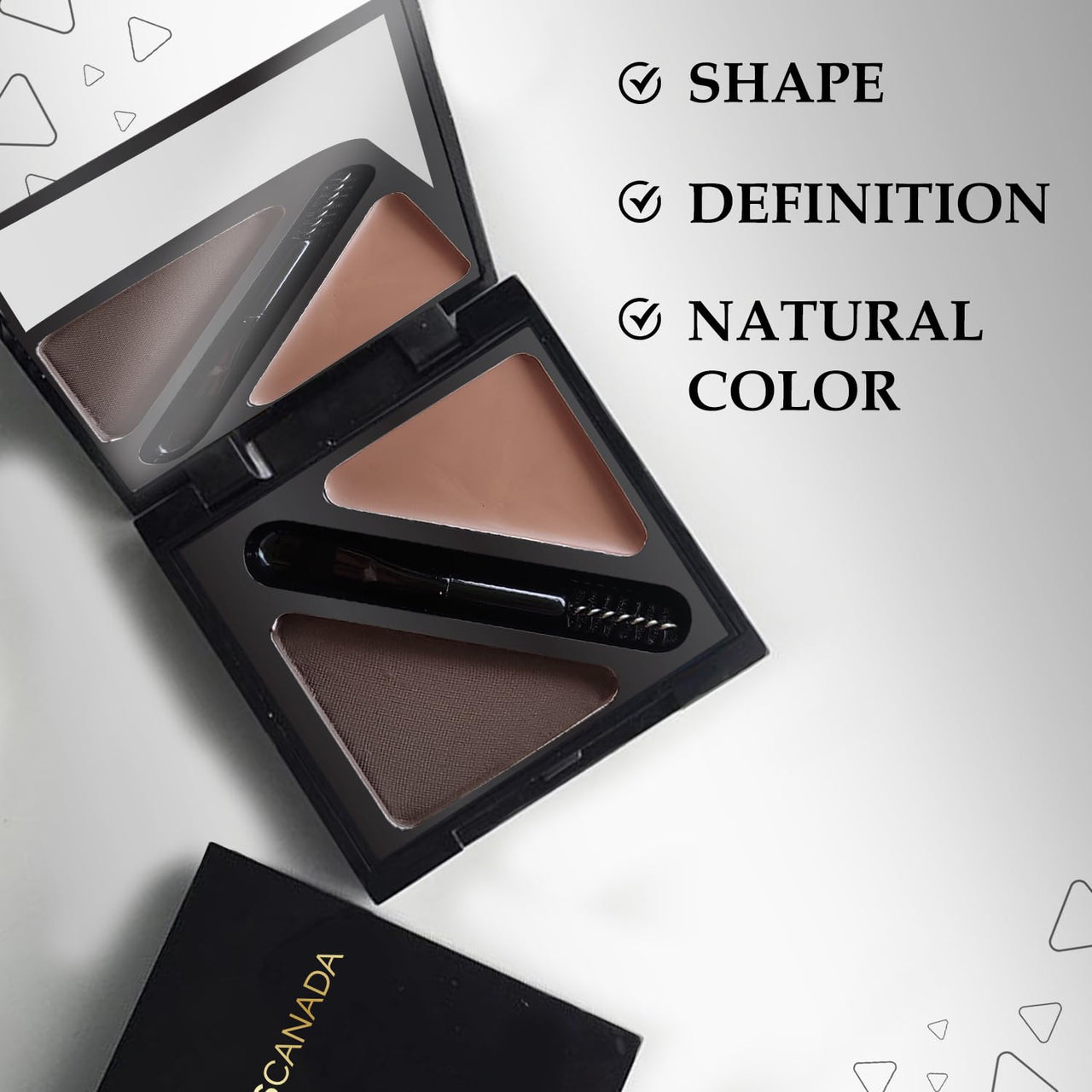 FACES CANADA HD Shape Up Brow Kit - Brown 02, 2.8g | Eyebrow Duo Kit - Wax & Powder With Brush | Long-Lasting | Precise & Natural Looking | Rich Color Payoff | Shaped & Defined Brows | Cruelty-free