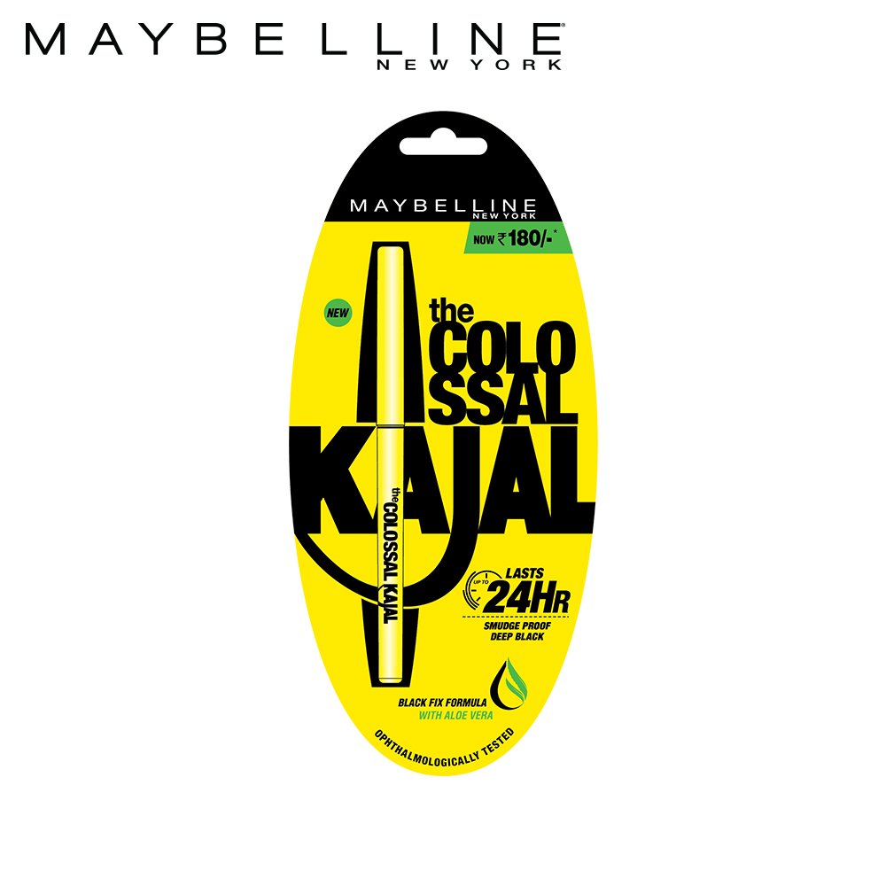 Maybelline New York Colossal Kajal, Black, 0.35g And Maybelline New York Baby Lips Lip Balm, Cherry Kiss, 4g