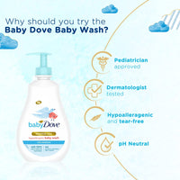Baby Dove Rich Moisture Hair to Toe Baby Wash 400 ml, No Tears Body Wash for Baby's Soft Skin - Hypoallergenic, No Sulphates, No Parabens