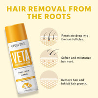 ORGATRE Hair Removal Cream Spray for Men & Women | Painless Body Hair Remover for Chest, Back, Legs, Underarms & Intimate Skin | 200 gm