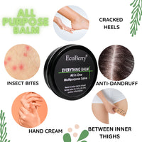 EcoBerry Everything Balm, All In One Multipurpose Balm, Moisturizing, Hair Conditioning, Anti-dandruff, Makeup Remover, Effective on Skin Rashes Insect Bites, Natural, Chemical Free, Paraben Free, Veg