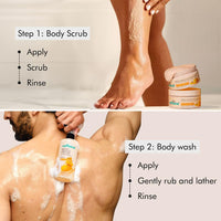 mCaffeine Pumpkin Spice Cleanse & Detan Duo for Glowing Skin| Mildly Cleanses, Exfoliates, Detans|Pumpkin Body Wash - 300ml & Pumpkin Body Scrub - 175 g | Sweet & Spicy Pumpkin Aroma for Men & Women