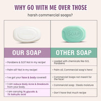 Glamveda Anti Acne 1% ww Glycolic Acid & 1% ww Salicylic Acid Soap | Reduces Dark Spots, Acne Scars & Hyperpigmentation - 75gm Pack of 2