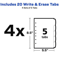 Avery Insertable Style Edge Plastic Mini Dividers for 3 Ring Binders, 5.5