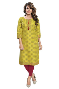 DREAM & DZIRE Women Printed Staight Cotton Kurti.