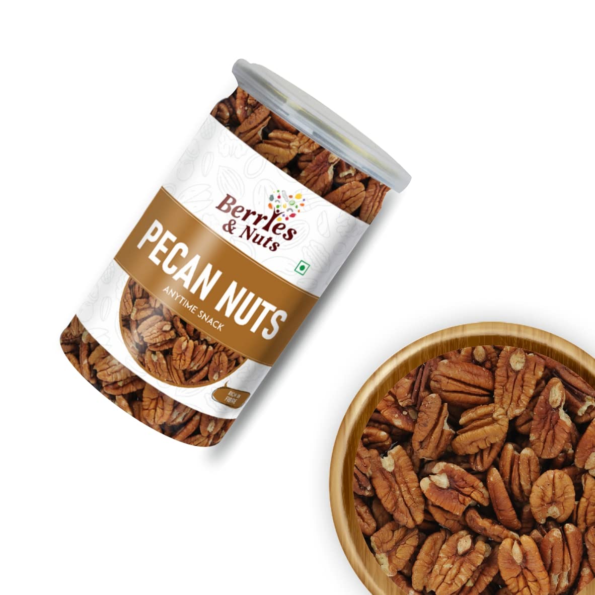 Berries And Nuts Premium American Pecan Nuts 300 Grams | Crunchy Nuts, Rich in Protein & Fibre, Pecans | 2 Bottle of 150 Grams