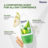 Rexona Aloe Vera Underarm Roll On Deodorant For Women, Antiperspirant, Removes Odour, Keeps Skin Fresh & Clean, Alcohol Free, Skin Friendly, 50 ml (Pack of 2)