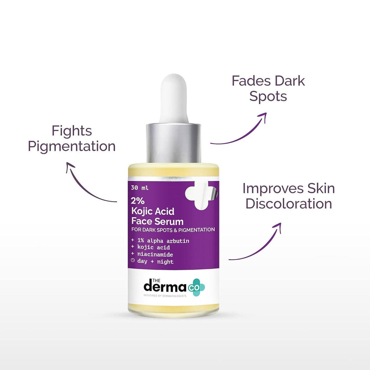 The Derma Co 2% Kojic Acid Face Serum | With 1% Alpha Arbutin & Niacinamide | Reduces Dark Spots, Pigmentation & Blemishes | For All Skin types | 30 ml x 2