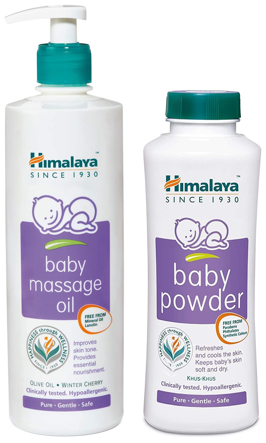 Himalaya Baby Powder (400g) & Himalaya Baby Massage Oil (500ml)