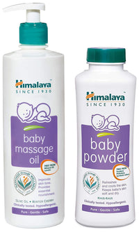 Himalaya Baby Powder (400g) & Himalaya Baby Massage Oil (500ml)