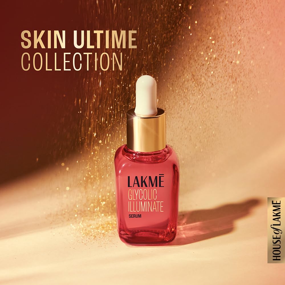 LAKMÉ Glycolic Illuminate Serum with 1% Glycolic Acid Reduces Dullness & Improves Texture, 15ml