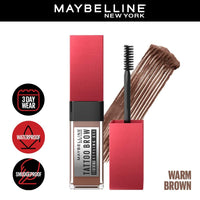 Maybelline New York Tattoo Brow 3 Day Styling Brow Gel - Warm Brown, Semi-permanent Tinted Eyebrow Gel, Water, smudge & Transfer-proof. Tattoo Brow 3 Day Styling Brow Gel Last Up To 3 Days | 6ml