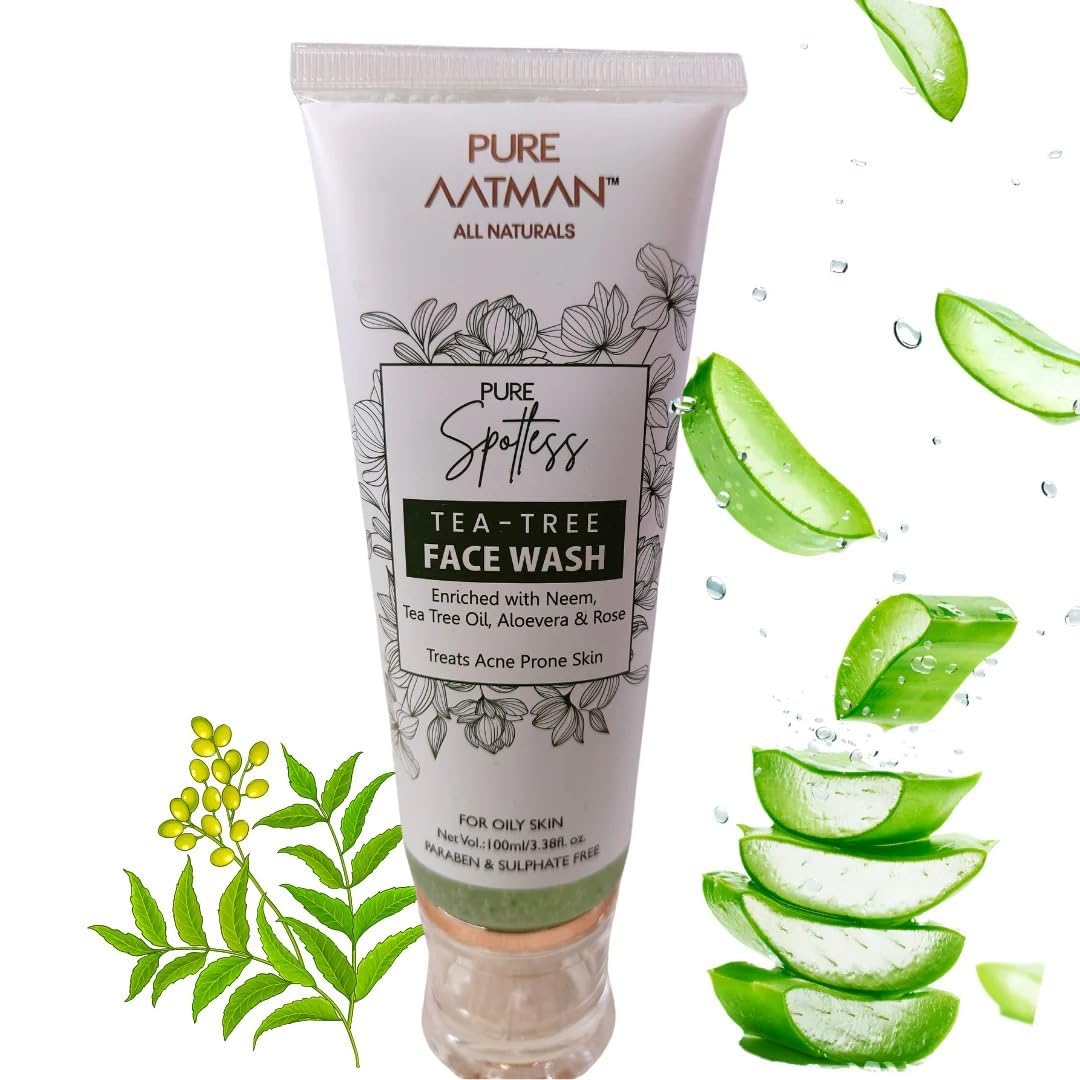 PURE AATMAN Face Cleanser with Micro Exfolaitor Face Scrub for Men & Women Face Scrub For Normal to Dry Skin + Face Cleanser (Combo Pack Of -2)