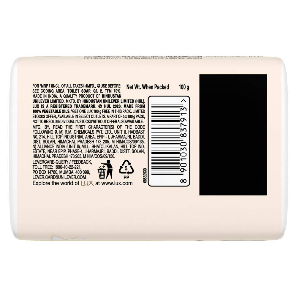 Lux Glow Jasmine & Vitamin E For Glowing Skin Beauty Soap Offer Pack 5X100 g