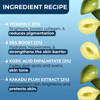 AQUAVE Marine Hyper Pigmentation Face Serum | 1% Alpha Arbutin | 3% Vitamin C | 1% Kojic Acid | 5% Niacinamide | Fades Dark Spots | Anti-Ageing | Brightens Skin | Seaboost™ Tech | Results in 30 Days