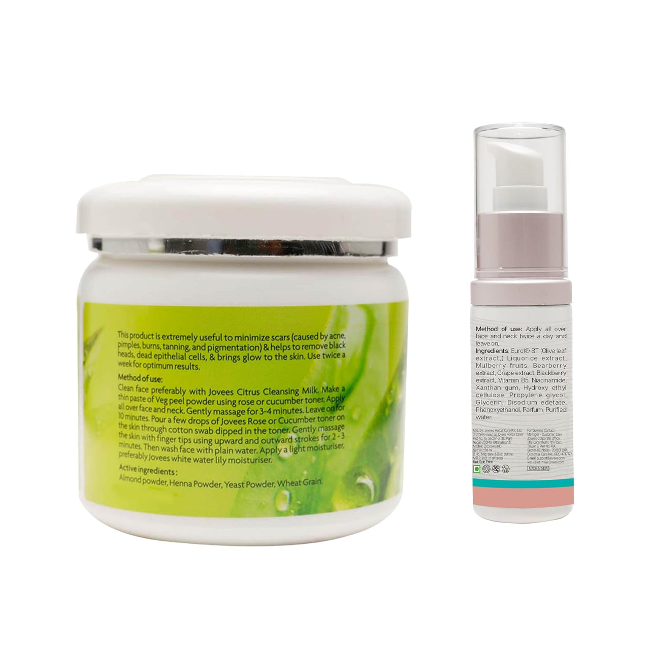 Jovees Premium Whitening Serum | Skin Brightening Serum Brightens, Nourishes, and Hydrates | Gives Even Skin Tone And Veg Oat Face Peel Removes Acne Pimple and Tanning 100g