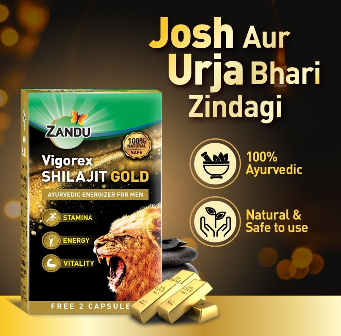 Zandu Vigorex Shilajit Gold - 12 Capsules