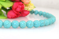 Asingeloo Howlite Turquoise Round Loose Beads Gemstone 15 Inch 6mm Crystal Energy Stone Healing Power for Jewelry Making