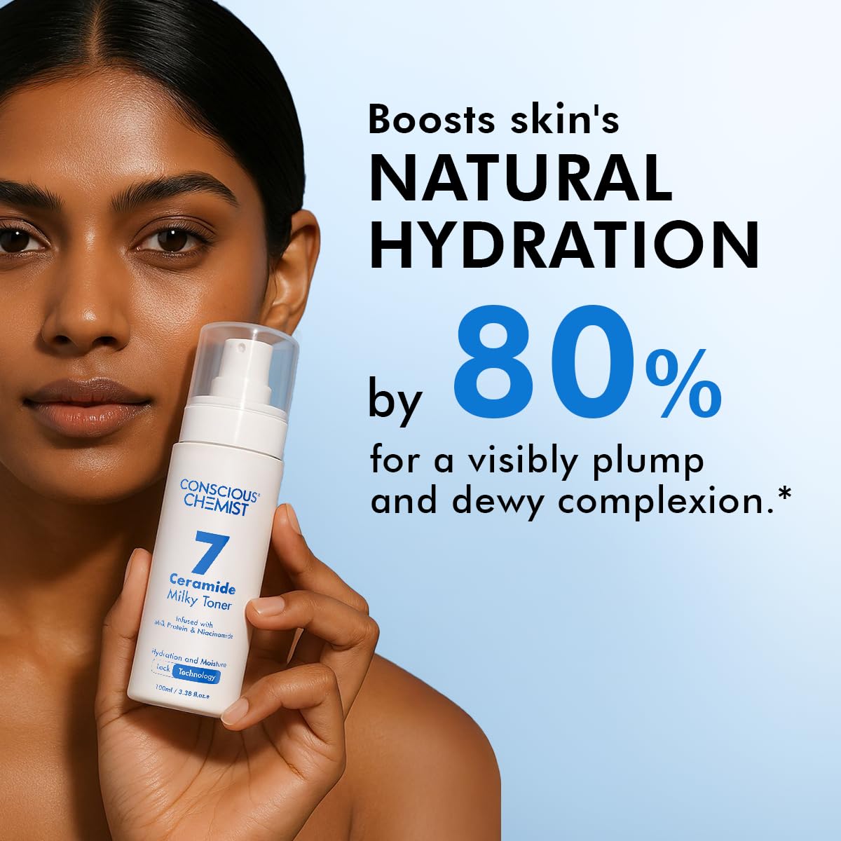 Conscious Chemist® Hydrating Milky Face Toner | 100ml | 7 Ceramide Complex & Niacinamide | Calms, Smoothens & Strengthens Skin Barrier | Toner for Glowing skin, For Men & Women, All Skin Types